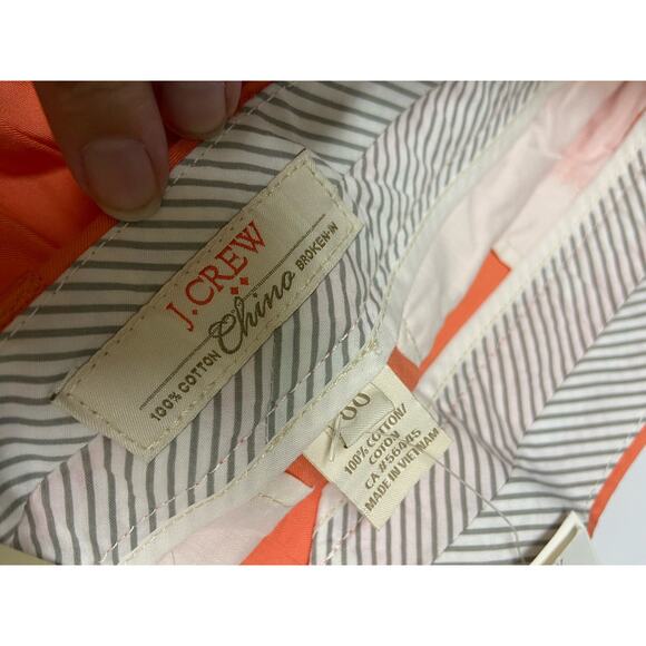 J. Crew Factory Womens Shorts Sz 00 3" Chino Neon Peach NEW - Picture 5 of 7
